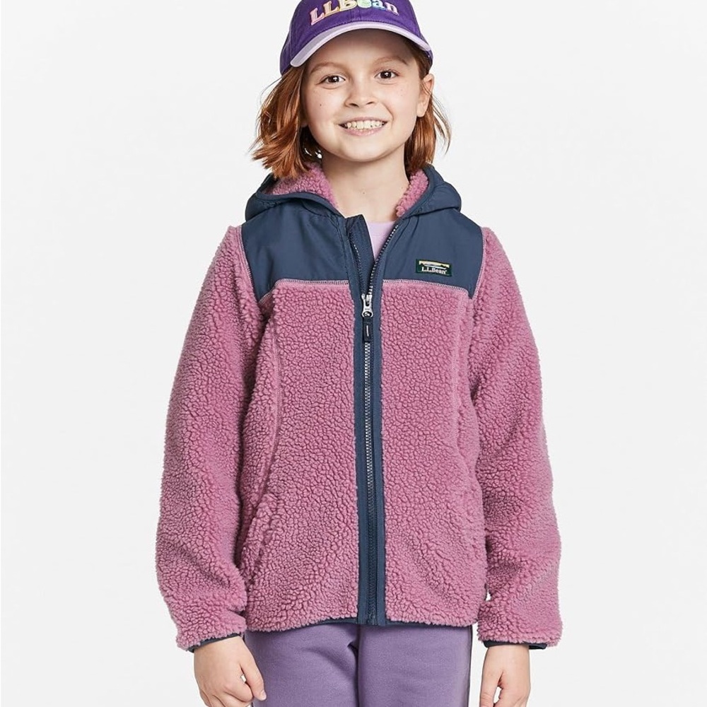 L.L. Bean Pink and Blue Sherpa Jacket